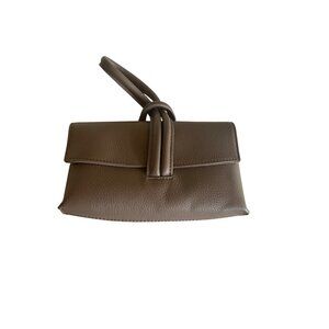 Leather Borse in Pelle Wristlet Clutch Purse Made In Italy Taupe Modern